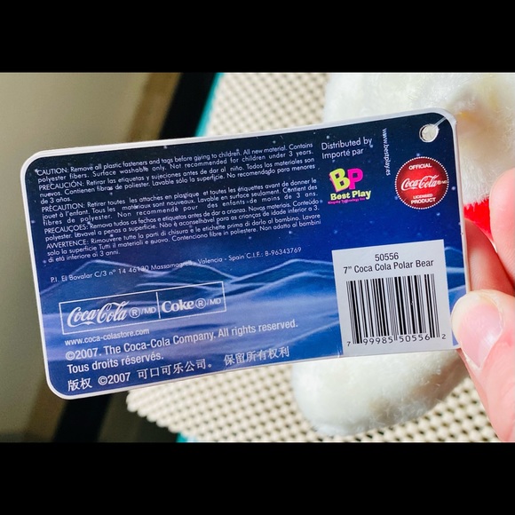 Coca Cola Polar Bear Red White Scarf Plush 7" Toy NWT - Picture 5 of 8